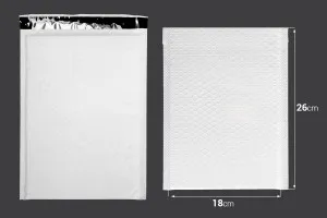 Φάκελοι με αεροπλάστ 18x26 cm σε λευκό ματ χρώμα - 10 τμχ-2