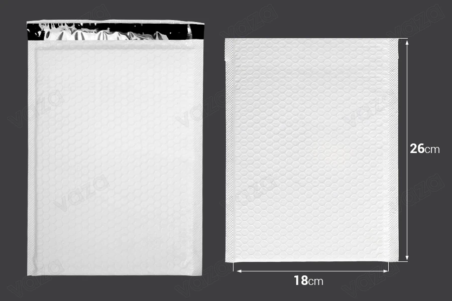 Umschläge mit Airplast 18x26cm in matt weißer Farbe - 10 Stück-bildabmessungen