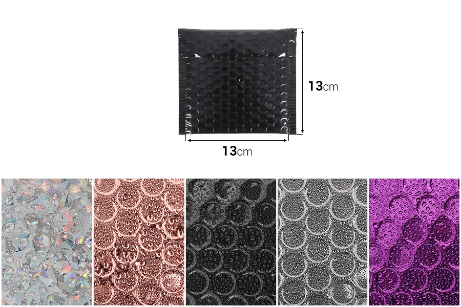Φάκελοι με αεροπλάστ 13x13 cm σε διάφορες γυαλιστερές αποχρώσεις - 10 τμχ Φάκελοι με αεροπλάστ 13x13 cm σε διάφορες γυαλιστερές αποχρώσεις - 10 τμχ