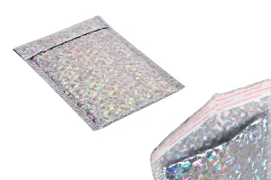 Enveloppes à bulles d'air aux dimensions 13 x 20 cm en couleur argent irisé - 10 pcs-1