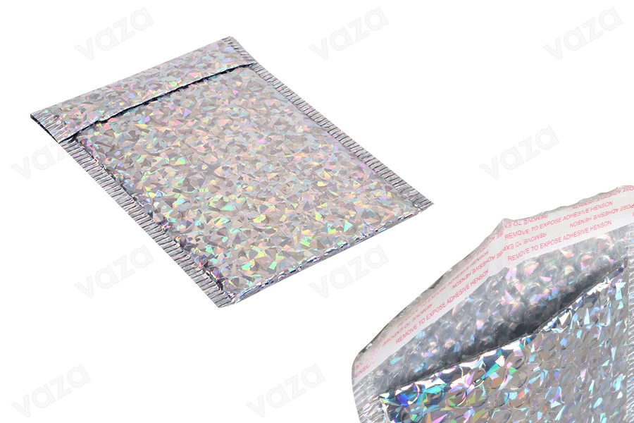 Umschläge mit Airplast 13x20cm in irisierendem Silber - 10 Stück-produktbild