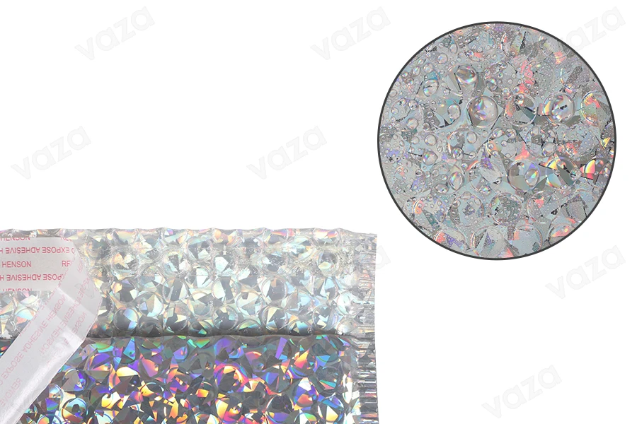 Umschläge mit Airplast 13x20cm in irisierendem Silber - 10 Stück-