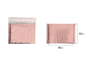 Enveloppes à bulles d'air aux dimensions 16 x 13 cm en couleur rose brillant - 10 pcs-2