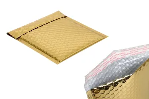 Enveloppes à bulles d'air aux dimensions 16 x 18 cm en couleur or brillant - 10 pcs-1