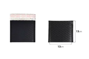 Enveloppes à bulles d'air aux dimensions 13 x 13 cm en couleur noir mat - 10 pcs-2