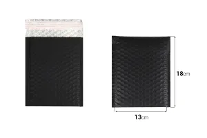 Enveloppes à bulles d'air aux dimensions 13 x 18 cm en couleur noir mat - 10 pcs-2
