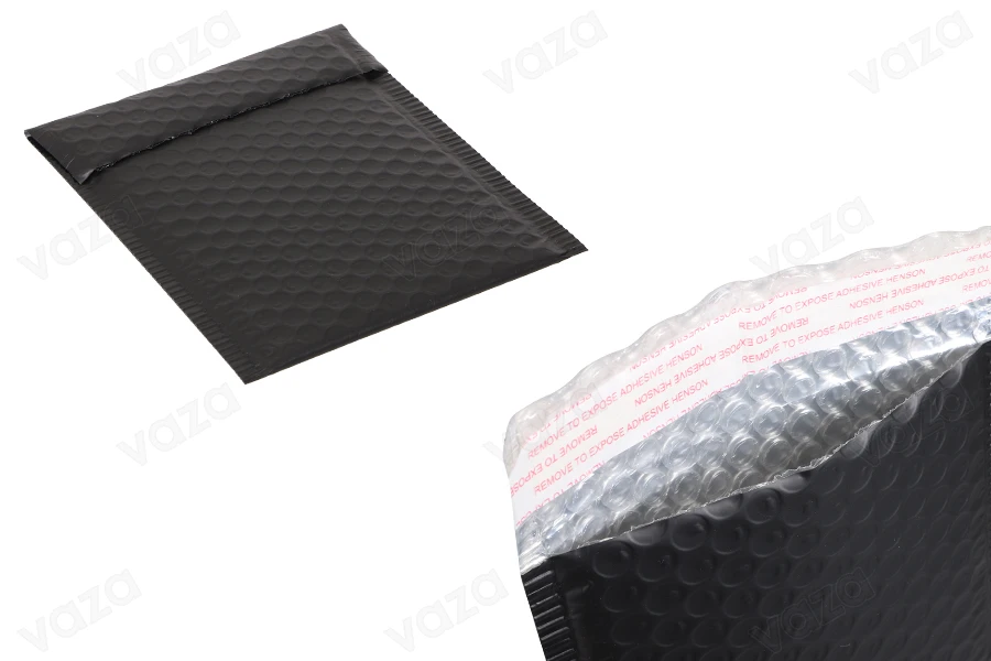 Zarfe me flluska ajri 13x18 cm në ngjyrë të zezë mat - 10 copë-imazh_produkt