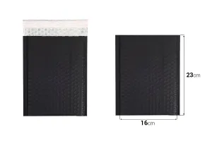 Enveloppes à bulles d'air aux dimensions 16 x 23 cm en couleur noir mat - 10 pcs-2