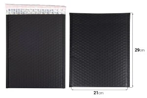 Φάκελοι με αεροπλάστ 21x29 cm σε μαύρο ματ χρώμα - 10 τμχ-2