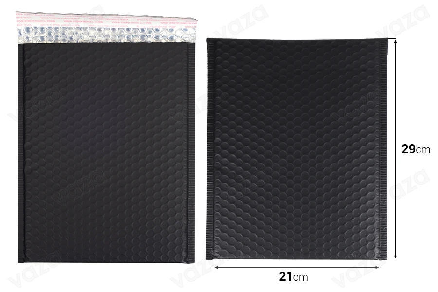 Umschläge mit Airplast 21x29cm in mattschwarzer Farbe - 10 Stück Umschläge mit Airplast 21x29cm in mattschwarzer Farbe - 10 Stück-εικόνα_διαστάσεις