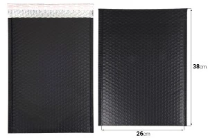 Φάκελοι με αεροπλάστ 26x38 cm σε μαύρο ματ χρώμα - 10 τμχ-2