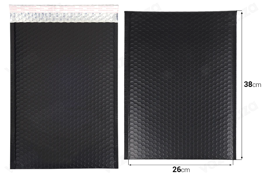 Buste imbottite 26x38 cm in colore nero opaco - 10 pz Buste imbottite 26x38 cm in colore nero opaco - 10 pz-dimensioni_immagine