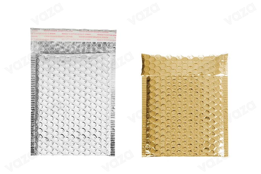 Zarf me flluska me ajër 13x18 cm në ngjyrë argjendi ose ari me shkëlqim - 10 copë Zarf me flluska me ajër 13x18 cm në ngjyrë argjendi ose ari me shkëlqim - 10 copë-imazh_grup
