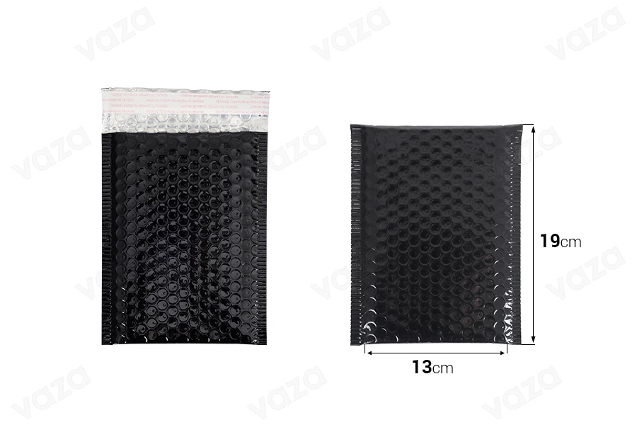 Zarfe me flluska ajri 13x19 cm në ngjyrë të zezë me shkëlqim - 10 copë-imazh_dimensione