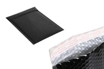 Φάκελοι με αεροπλάστ 13x19 cm σε μαύρο γυαλιστερό χρώμα - 10 τμχ