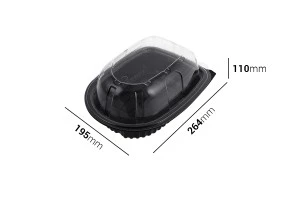 Emballage plastique (ustensile) 264x195x110 mm avec couvercle - 12 pcs-2