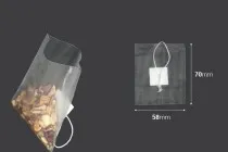 Σακουλάκια για τσάι 58x70 mm με καρτελάκι χωρίς τύπωμα - 100 τμχ