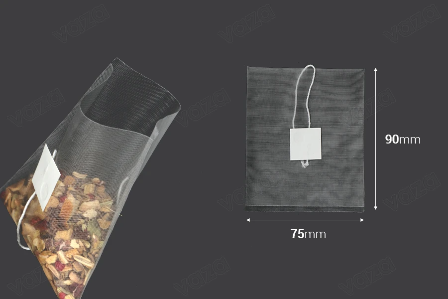 Σακουλάκια για τσάι 75x90 mm με καρτελάκι χωρίς τύπωμα - 100 τμχ-εικόνα_διαστάσεις