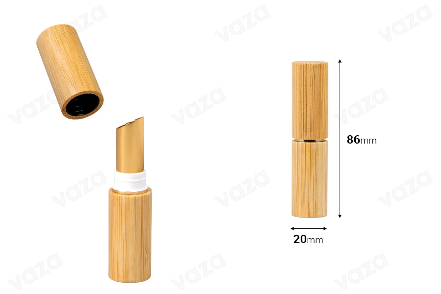 Lippenstiftetui aus Bambus - Lippenstift - 6 Stück Lippenstiftetui aus Bambus - Lippenstift - 6 Stück-bildabmessungen