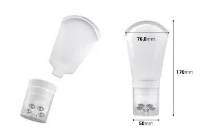 Tube en plastique de 100 ml de couleur blanche avec billes métalliques roll-on et capuchon transparent-2