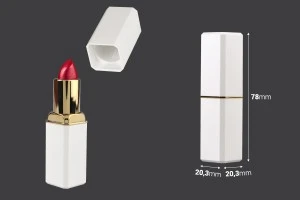 Lipstick case 3,5 g in white matte color - 5 pcs-2