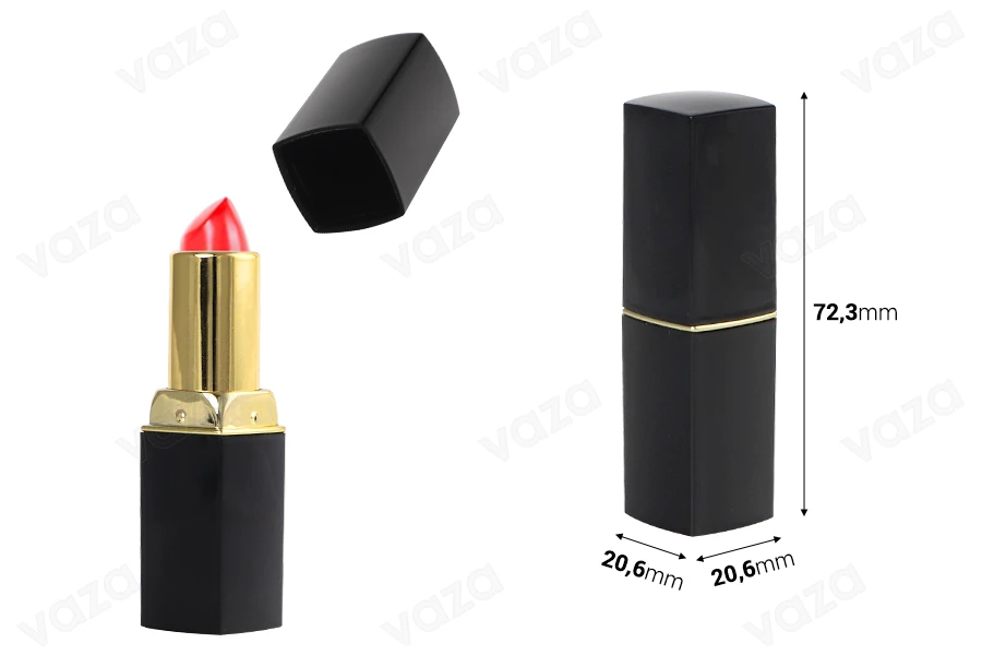 Θήκη για κραγιόν - lip stick 3,5 γρ σε μαύρο χρώμα - 5 τμχ Θήκη για κραγιόν - lip stick 3,5 γρ σε μαύρο χρώμα - 5 τμχ-εικόνα_διαστάσεις