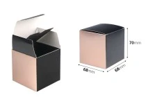 Schachtel 68x68x70 mm in mattschwarz - roségold mit innerem Stellraum - 20 Stück Schachtel 68x68x70 mm in mattschwarz - roségold mit innerem Stellraum - 20 Stück