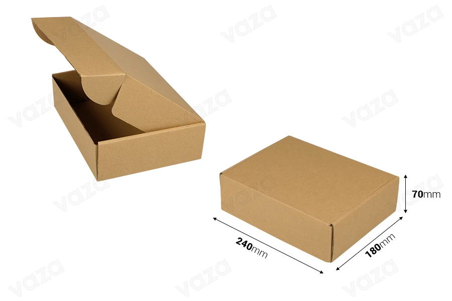 Κουτί συσκευασίας από χαρτί κραφτ 240x180x70 mm - 20 τμχ Κουτί συσκευασίας από χαρτί κραφτ 240x180x70 mm - 20 τμχ-εικόνα_διαστάσεις