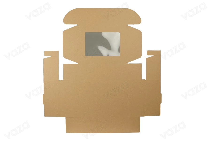 Kraft paper packaging box with window 220x160x70 mm - 20 pcs-image_group