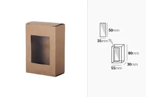 Boîte à savon en papier kraft avec fenêtre 80 x 55 x 30 mm - 50 pcs-2