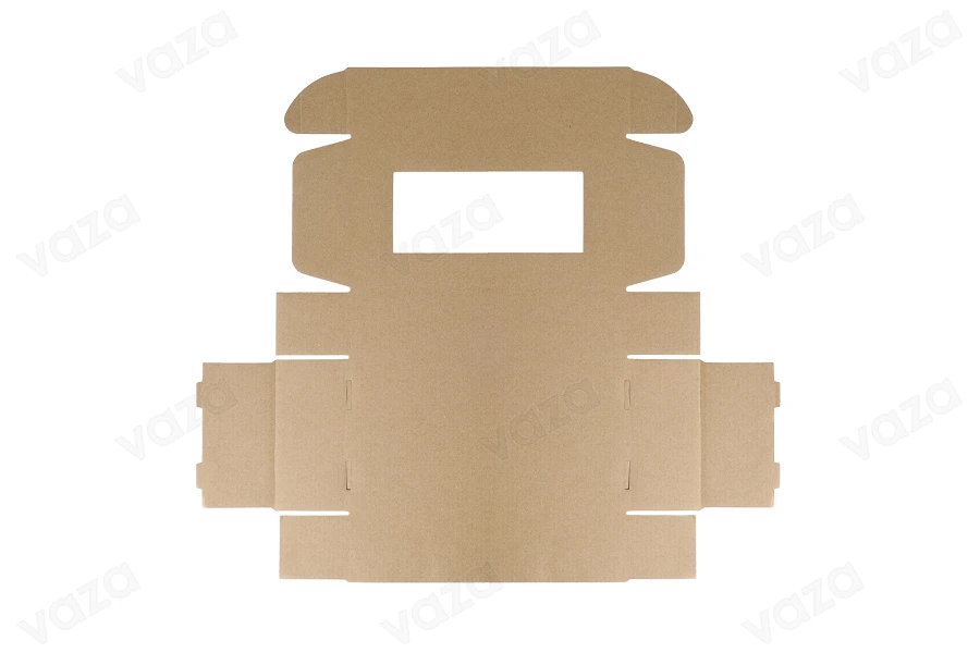 Kuti paketimi prej letre kraft me dritare 240x130x60 mm - 20 copë Kuti paketimi prej letre kraft me dritare 240x130x60 mm - 20 copë-εικόνα_σύνθεση