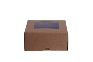 Scatola da confezione in carta kraft con finestra 130x120x60 mm – 20 pz