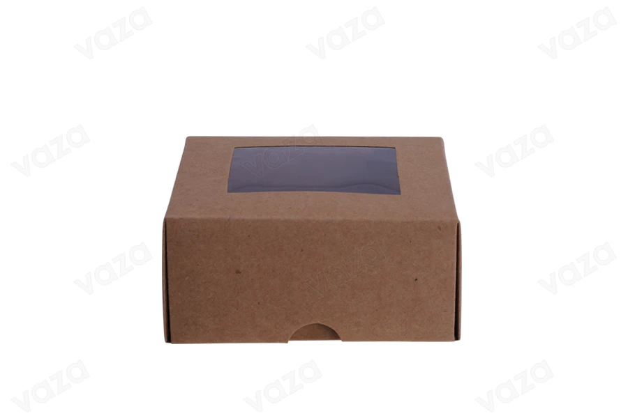 Kuti paketimi prej letre kraft me dritare 130x120x60 mm - 20 copë           -imazh_produkt