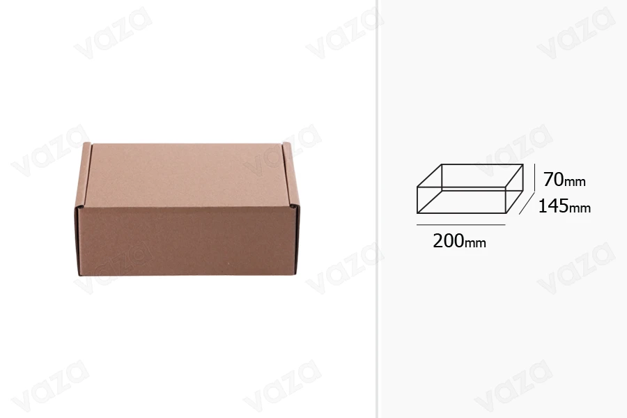 Kraft paper box without a window in size 200x145x70 mm - Available in a package with 20pcs Kraft paper box without a window in size 200x145x70 mm - Available in a package with 20pcs-