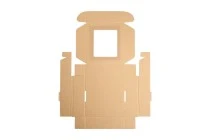 Kraft paper box with window in size 170x170x50 mm - Available in a package with 20pcs Kraft paper box with window in size 170x170x50 mm - Available in a package with 20pcs