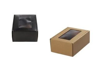 Kraft paper box with window in size 130x180x70 mm - 20 pcs-1