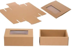 Scatola a cassetto in carta kr aft con finestra 185x120x65 mm - 20 pz185x120x65 mm – 50 pz-2