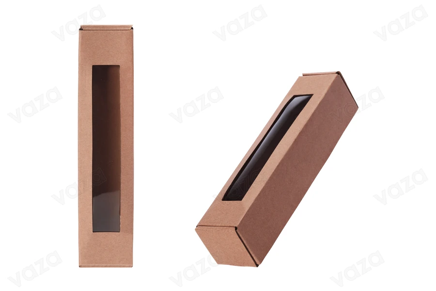 Κουτάκι χάρτινο κράφτ με παράθυρο 55x55x250 mm - 20 τμχ Κουτάκι χάρτινο κράφτ με παράθυρο 55x55x250 mm - 20 τμχ-εικόνα_σύνθεση