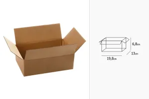 Carton 19,8 x 13 x 6,8 marron 3 feuilles - 20 pcs-2