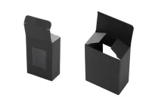 Κουτάκι χάρτινο 55x30x80 mm μαύρο με παράθυρο - 50 τμχ Κουτάκι χάρτινο 55x30x80 mm μαύρο με παράθυρο - 50 τμχ