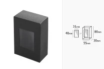 Κουτάκι χάρτινο 55x30x80 mm μαύρο με παράθυρο - 50 τμχ Κουτάκι χάρτινο 55x30x80 mm μαύρο με παράθυρο - 50 τμχ