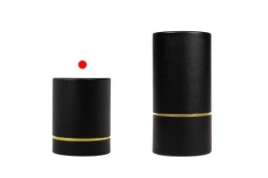 Κουτί κυλινδρικό 100x75 mm χάρτινο σε μαύρο - χρυσό χρώμα-6