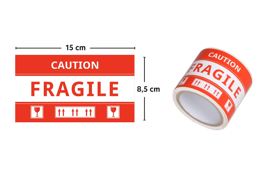 Αυτοκόλλητα Fragile (εύθραυστο) 15x8,5 cm - πακέτο 100 τμχ