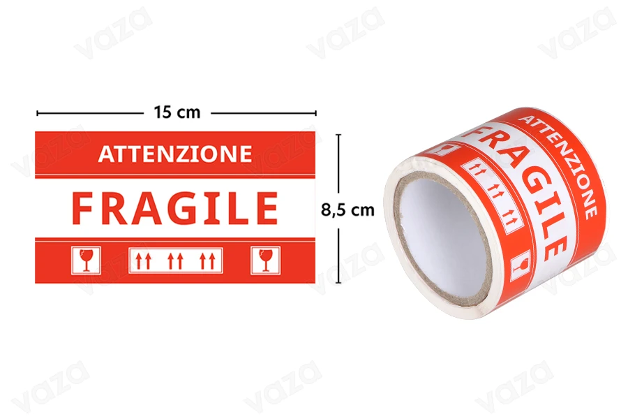 Fragile stickers (Italian) 15x8,5 cm - package of 100 pcs-