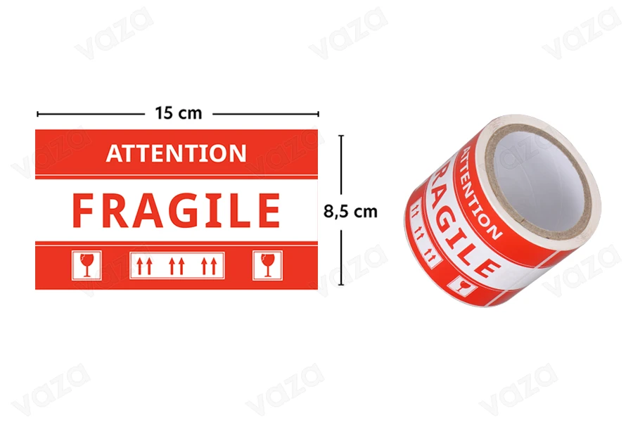 Fragile stickers (French) 15x8,5 cm - package of 100 pcs-