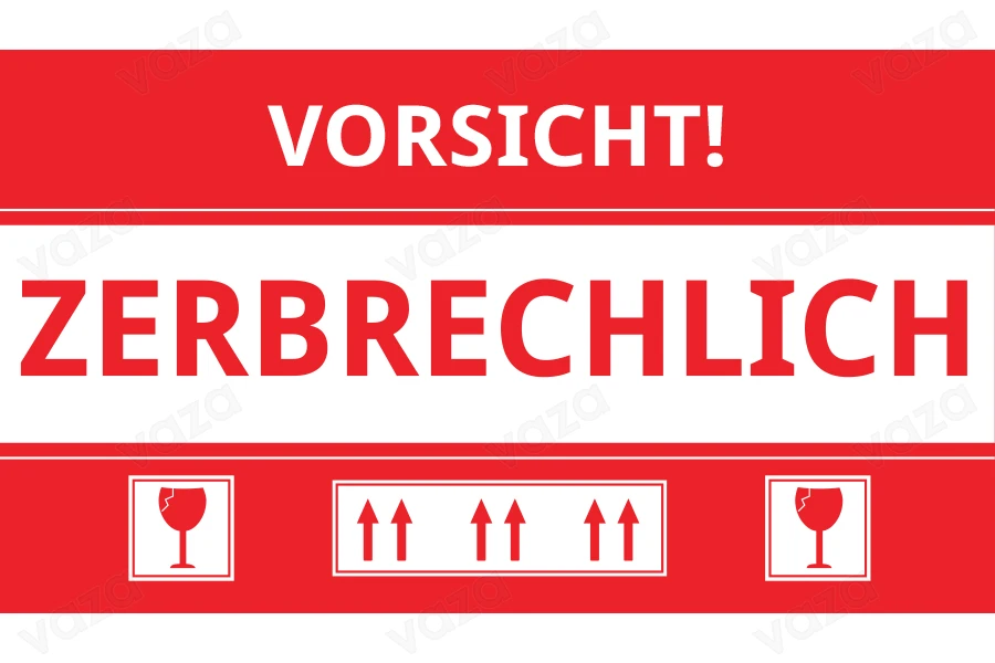 Zerbrechliche Aufkleber 15x8,5cm - Packung mit 100 Stück Zerbrechliche Aufkleber 15x8,5cm - Packung mit 100 Stück-produktbild