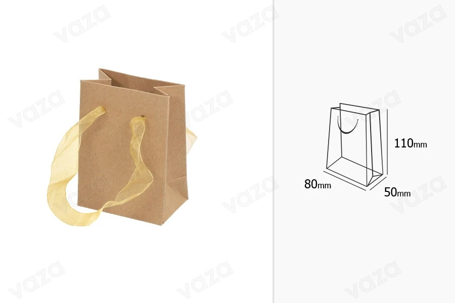 Kraft paper gift bag 80x50x110 with string - 20 pcs-εικόνα_διαστάσεις