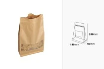 Σακουλάκια κραφτ τύπου Doy Pack, με κλείσιμο "zip", παράθυρο, εσωτερική και εξωτερική διάφανη επένδυση και δυνατότητα σφράγισης με θερμοκόλληση 140x60x240 mm - 50 τμχ Σακουλάκια κραφτ τύπου Doy Pack, με κλείσιμο "zip", παράθυρο, εσωτερική και εξωτερική διάφανη επένδυση και δυνατότητα σφράγισης με θερμοκόλληση 140x60x240 mm - 50 τμχ