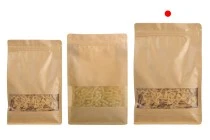 Σακουλάκια κραφτ τύπου Doy Pack, με κλείσιμο "zip", παράθυρο, εσωτερική και εξωτερική διάφανη επένδυση και δυνατότητα σφράγισης με θερμοκόλληση 200x80x300 mm - 50 τμχ Σακουλάκια κραφτ τύπου Doy Pack, με κλείσιμο "zip", παράθυρο, εσωτερική και εξωτερική διάφανη επένδυση και δυνατότητα σφράγισης με θερμοκόλληση 200x80x300 mm - 50 τμχ