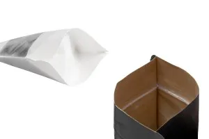 Σακουλάκια κραφτ τύπου Doy Pack, με κλείσιμο "zip", παράθυρο και δυνατότητα σφράγισης με θερμοκόλληση 100x35x150 mm - 100 τμχ-5